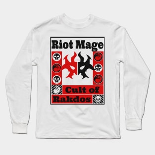 Cult of Rakdos | Riot Mage | MTG Ravnica Guild Black & Red on White Design Long Sleeve T-Shirt